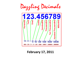 Dazzling Decimals - Ms. McGuirk's 6th Grade Science Class