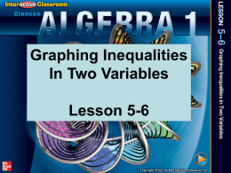 ppt 5-6 Graphing Inequalities in Two Variables