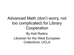 Advanced Math (don’t worry, not too complicated) for