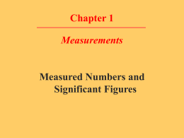 Measured & Exact Numbers