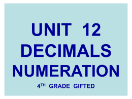 UNIT 12 DECIMALS