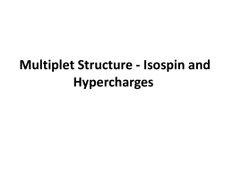 Multiplet Structure - Isospin and Hypercharges