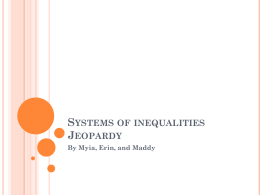 Systems of inequalities Jeopardy