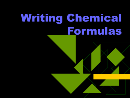 Writing Chemical Formulas - Derry Area School District