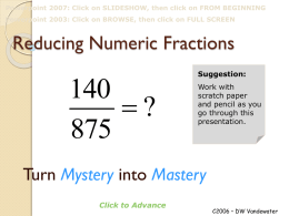 Reducing Numeric Fractions