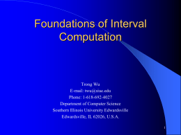 Foundations of Interval Computation