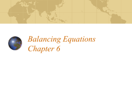 Balancing Equations - Copley