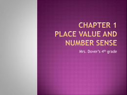 Chapter 1 Place Value and Number Sense
