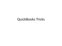 QuickBooks Tricks