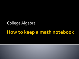 How to keep a math notebook