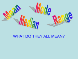 Mean, Median, Mode, and Range Review
