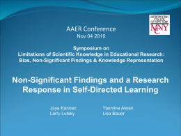 AAER Symposium Presentation – Nov. 2010