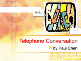 Starting a telephone conversation