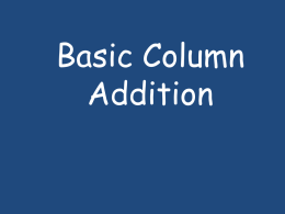 Basic Column Addition and carrying