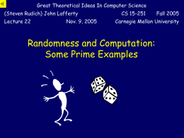 Randomness and Computation: A Prime Example