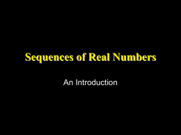 Sequences of Real Numbers--