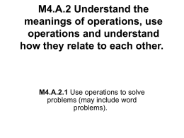 Solving problems with all operations
