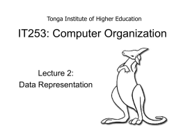 Lecture2-DataRepresentation - Tonga Institute of Higher Education