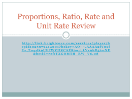 Proportions, Ratio, Rate and Unit Rate Review