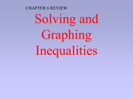 PPT Review Chapter 6 Inequalities