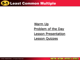 5.1 Least Common Multiple Power Point