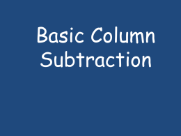 Basic Column Subtraction and Decomposition