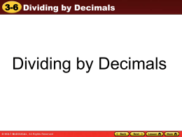 Dividing by decimal powers of 10
