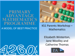 Year 1 and 2 Maths Parents Workshop