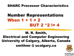 Some characteristics of SHARC Number Representation