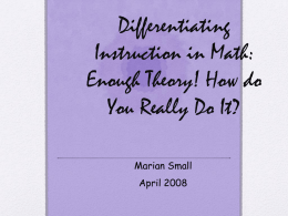 NCTM - Marian Small Differentiation