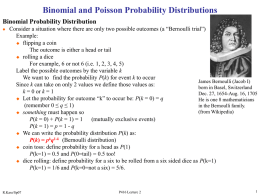 Binomial and Poisson Probability Distributions