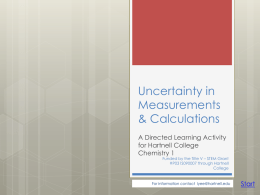 Uncertainty in Measurements & Significant Figures