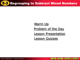 5.3 Regrouping with Mixed Numbers