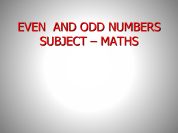 even and odd numbers - e-CTLT