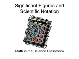Significant Figures and Scientific Notation
