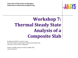 Workshop 7: Thermal steady state analysis of a composite slab