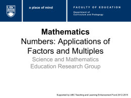 Numbers: Factors and Multiples
