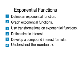 Exponential and logarithmic functions