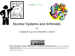 L3-Arithmetic - Peer Instruction for Computer Science
