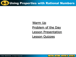 6.3 Using Properties with Rational Numbers Powerpoint