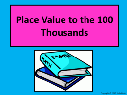 Place Value to the Hundred Thousands