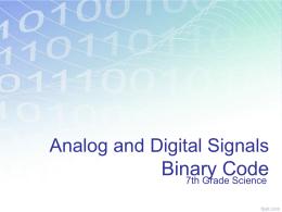 Digital and Analog Signals and Binary Code PowerPoint