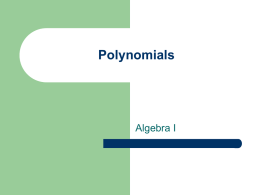 Polynomials - hancockhighmath