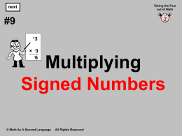 4. Multiplying Signed Numbers