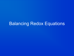 Regents Unit 13: Analyzing Redox Equations