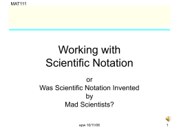 Scientific Notation