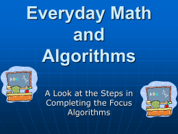 Everyday Math and Algorithms
