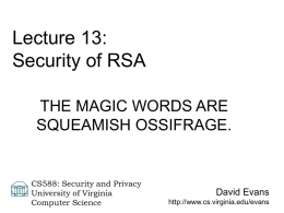 Lecture 13 - University of Virginia, Department of Computer Science