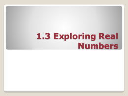 1.3 - Exploring Real Numbers