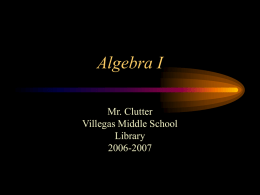 Algebra - World of Teaching